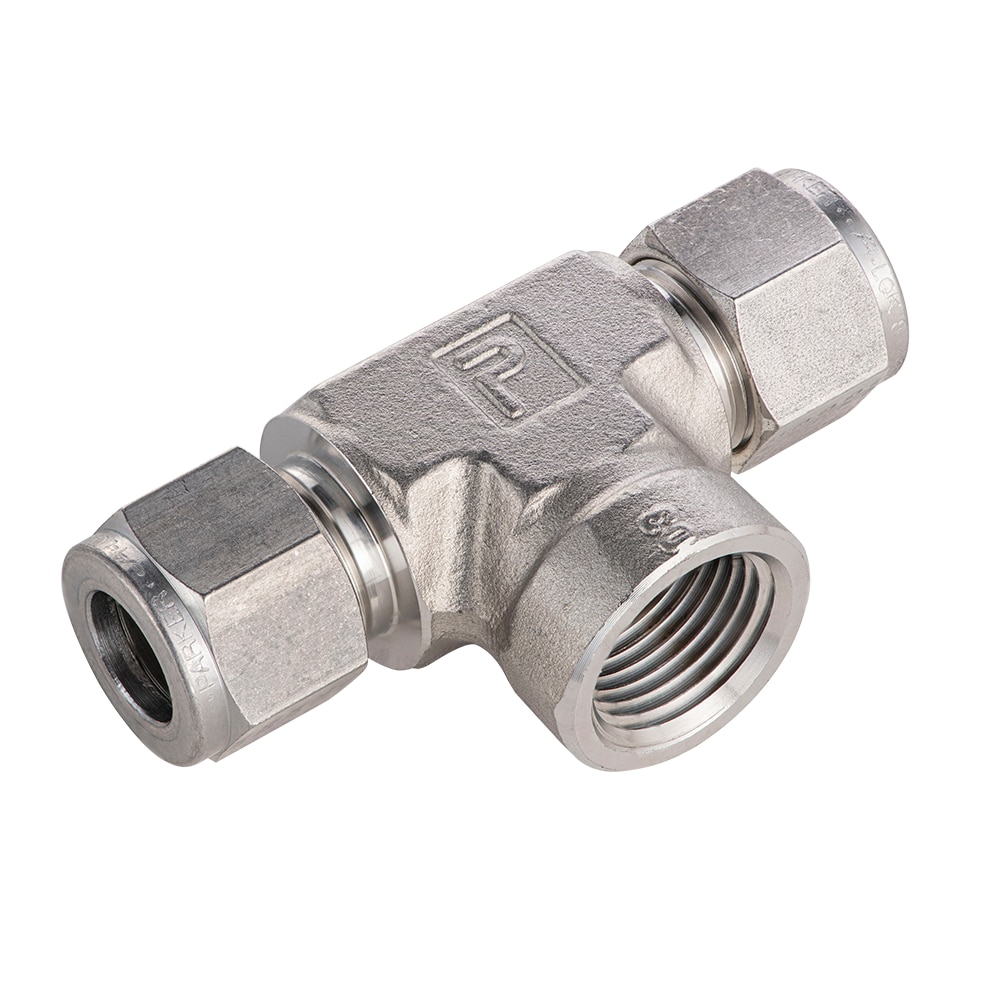 Parker Tube Fitting, NPT Female Branch Tee - A-LOK Series